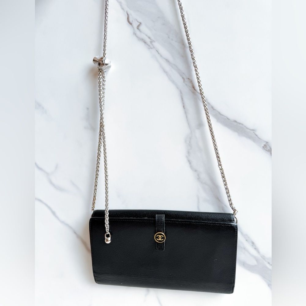 Authentic Chanel CC button continental wallet with chain - Picture 4 of 16